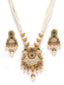 Gold-Plated White Kundan-Studded & Beaded Handcrafted Jewellery Set