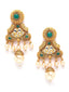 Gold-Plated White Kundan-Studded & Beaded Handcrafted Jewellery Set