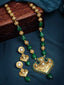 Green Beaded Gold-Plated Kundan Studded Jewellery Set