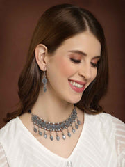 Oxidised Silver-Toned Jewellery Set