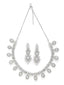 Rhodium-Plated Silver Toned & White AD- Studded & Beaded Jewellery Set