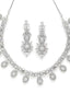 Rhodium-Plated Silver Toned & White AD- Studded & Beaded Jewellery Set