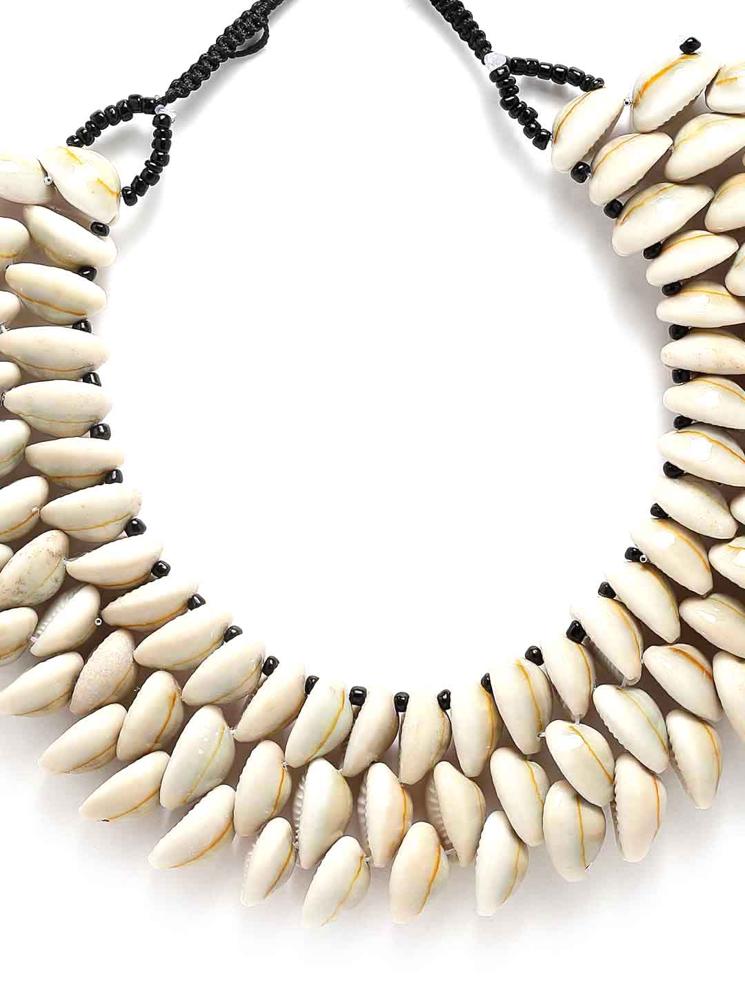 Off White & Black Handcrafted Necklace