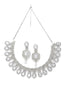 Rhodium-Plated White American Diamonds-Studded Handcrafted Jewellery Set