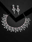 Rhodium-Plated Silver-Toned & White AD-Studded Jewellery Set