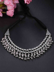 Women Silver-Toned German Silver Oxidised Necklace