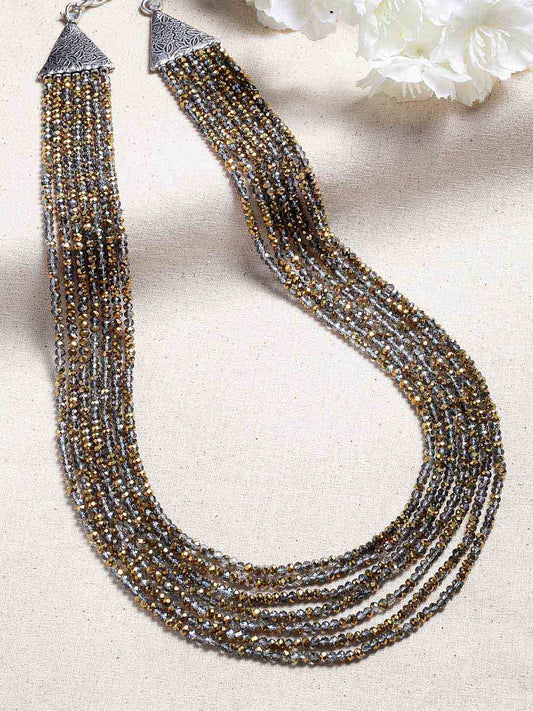 Silver & Gold-Plated German Silver Layered Necklace