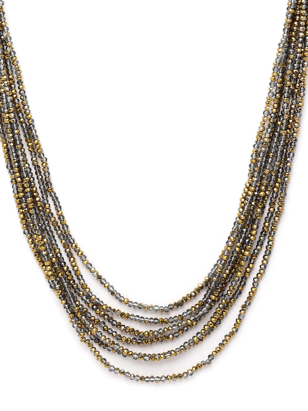 Silver & Gold-Plated German Silver Layered Necklace