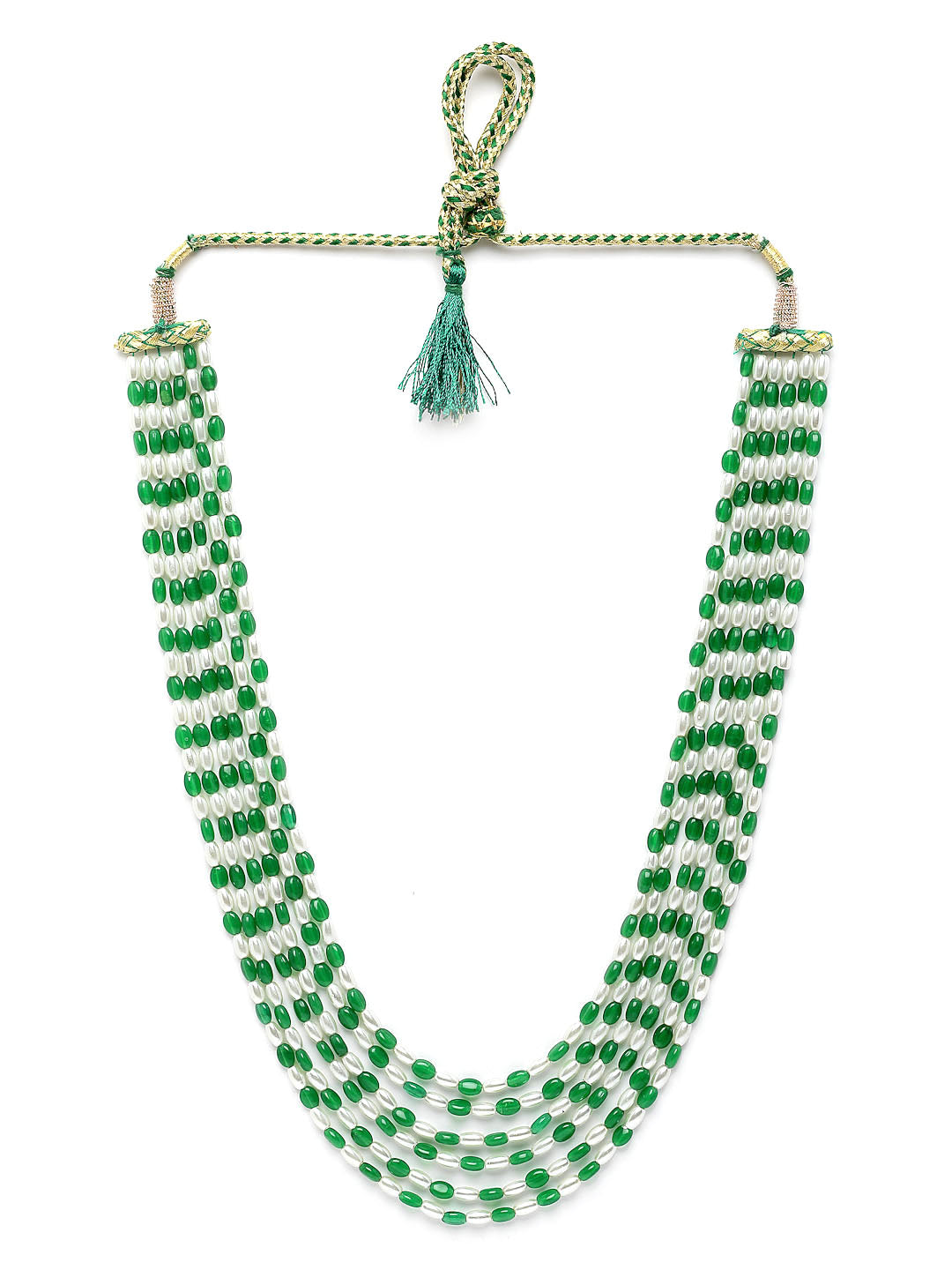 Green & White Layered Necklace