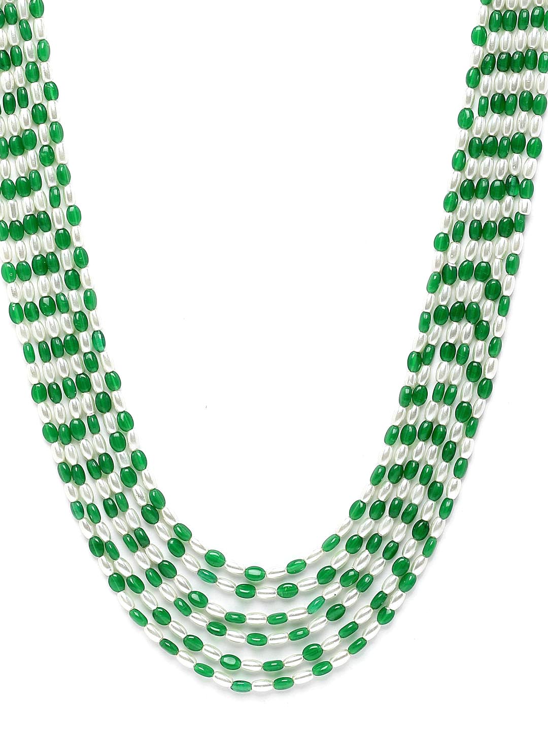 Green & White Layered Necklace