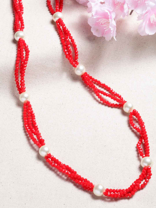 Red & White Handcrafted Necklace