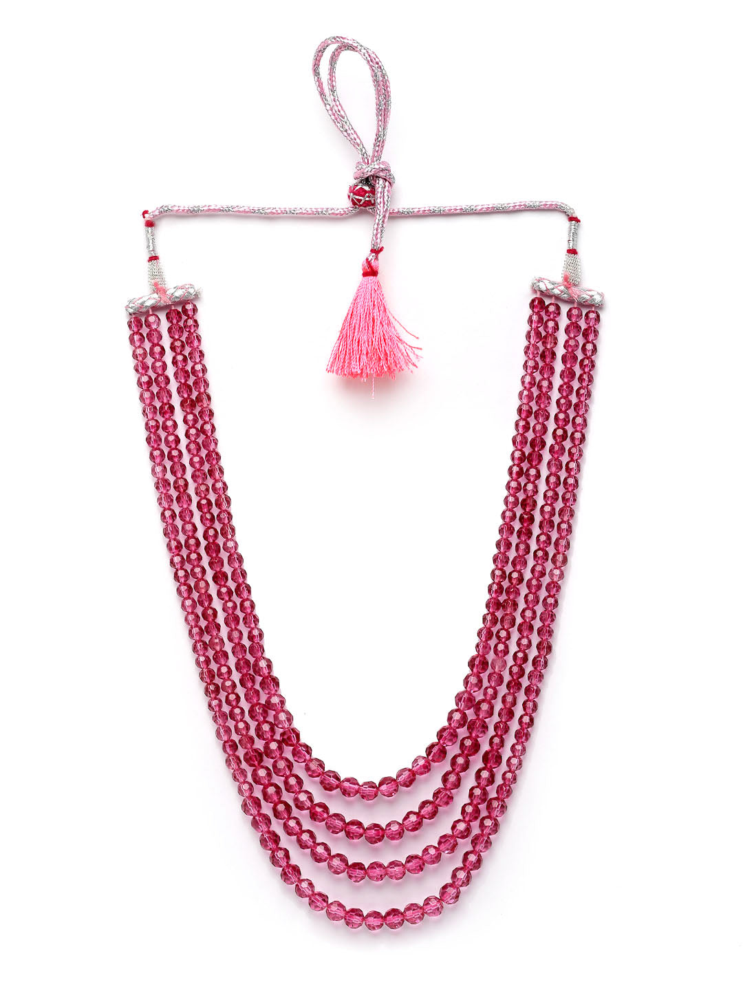 Pink Beaded Layered Necklace