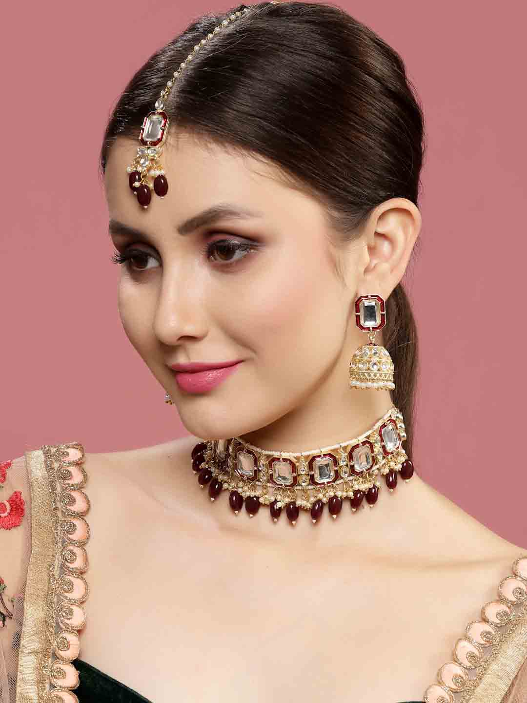 Gold-Plated Kundan & Pearl Jewellery Set