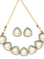 Gold-Plated White Kundan Studded Jewellery Set