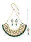 Gold-Plated Stone-Studded & Beaded Jewellery Set