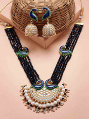 Gold-Plated & Green Meenakari Jewellery Set