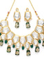 Gold-Plated Kundan Studded & Pearls Beaded Jewellery Set