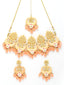 Gold-Plated Kundan Meenakari Choker Jewellery Set with Mang Tikka