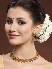 Gold-Plated & Golden-Coloured Artificial Beads-Studded Jewellery