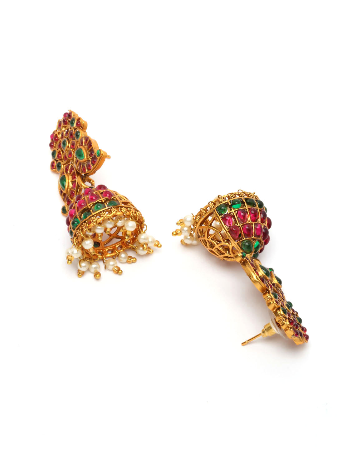 Gold-Plated Stone Studded Temple Jewellery Set