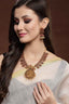 Gold-Plated Stone Studded Temple Jewellery Set