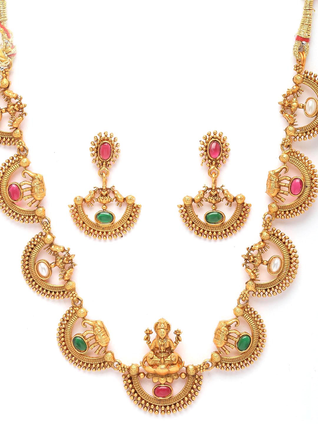 Gold-Plated & Stone-Studded Jewellery Set