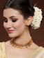 Gold-Plated & Red Ruby Stone Choker Temple Jewellery Set