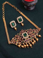 Gold-Plated AD Studded Choker Jewellery Set