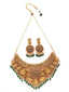 Gold-Plated Stones-Studded & Beaded Temple Jewellery Set