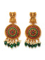 Gold-Plated Stones-Studded & Beaded Temple Jewellery Set