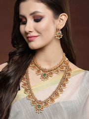 Set Of 2 Gold-Plated Stone-Studded Jewellery Set