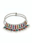 Silver-Toned & Red Silver-Plated Choker Necklace