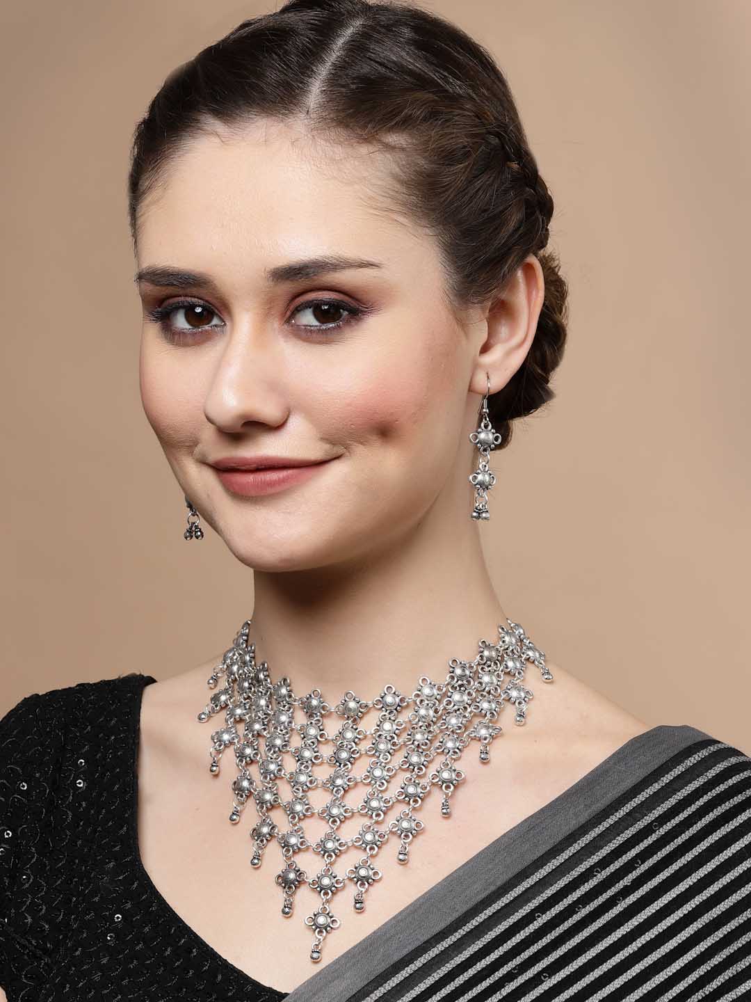 Silver-Plated Handcrafted Jewellery Set