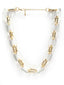 Women White & Gold-Toned Bold Link Necklace