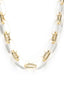 Women White & Gold-Toned Bold Link Necklace