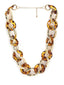 Gold-Toned & Brown Leopard Style Bold Necklace