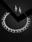 Rhodium-Plated Silver-Toned White AD-Studded Jewellery Set