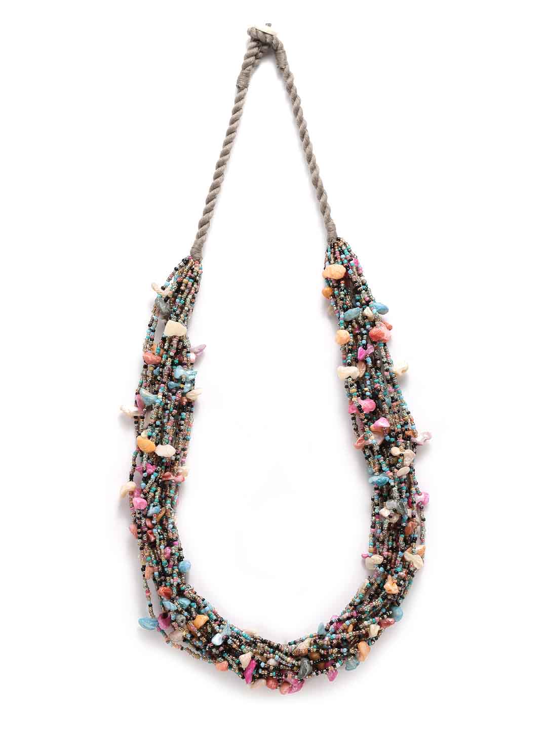 Gold-Toned & Pink Gold-Plated Bohemian Necklace