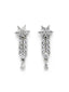 Rhodium Plated Silver-Toned White AD Studded Handcrafted Jewellery Set