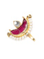 Gold-Plated & White Kundan-Studded Nose Pin