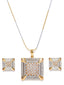 White Gold-Plated Stone-Studded Jewellery Set