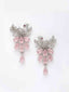 Women Silver-Plated White & Pink CZ Stone Studded Jewellery Set