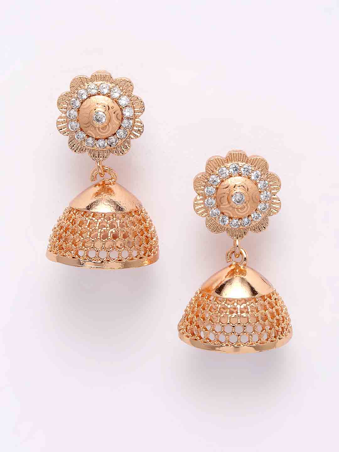 Gold-Plated CZ Studded Handcrafted Jewellery Set