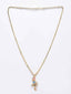 Set Of 3 Gold-Plated White AD-Studded Handcrafted Pendants With Chains