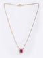 Gold-Plated Red CZ Stone Studded Pendant With Chain