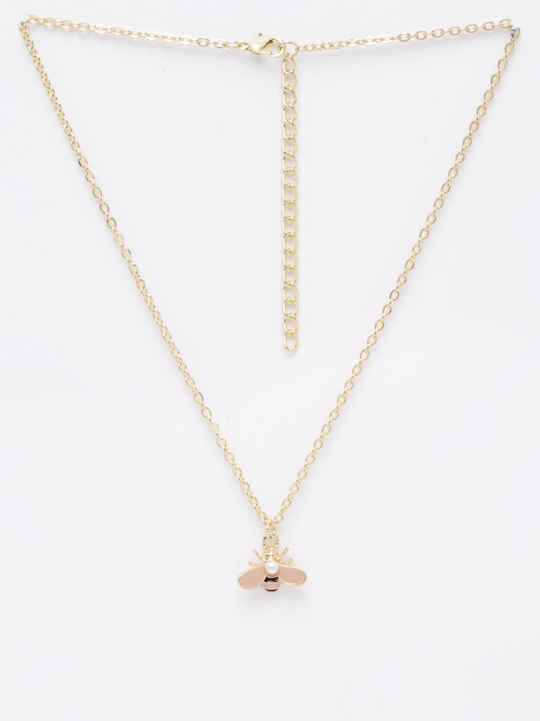 Gold-Plated White Pearl Beaded Handcrafted Pendant With Chain