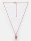 Rose Gold-Plated White CZ Studded Pendant & Chain