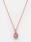 Rose Gold-Plated White CZ Studded Pendant & Chain