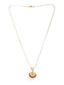 Gold-Plated Sea Shell Pearl & CZ Stone Pendant With Chain