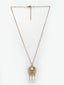 Gold-Plated CZ Studded & Pearl Circular Pendant